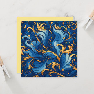 Royal Waves of Whimsy Swirls of Blue & Gold