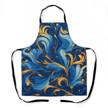 Royal Waves of Whimsy Swirls of Blue & Gold