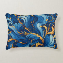 Royal Waves of Whimsy Swirls of Blue & Gold
