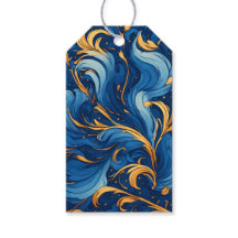 Royal Waves of Whimsy Swirls of Blue & Gold