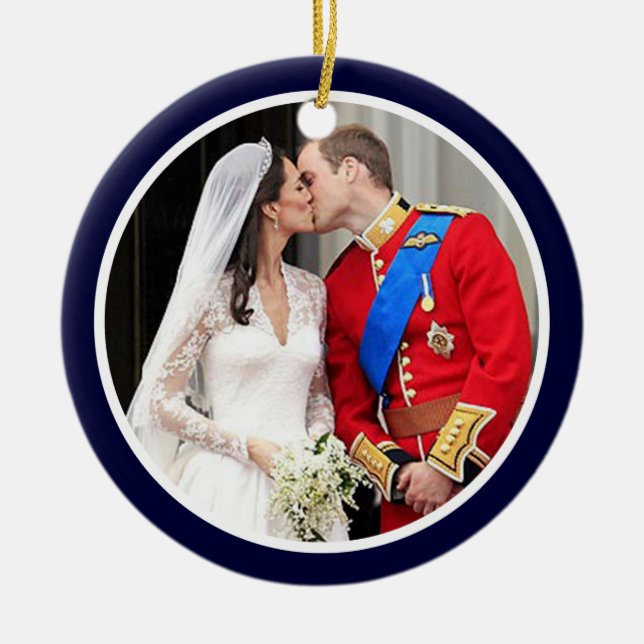 Royal Wedding Ceramic Tree Decoration (Front)