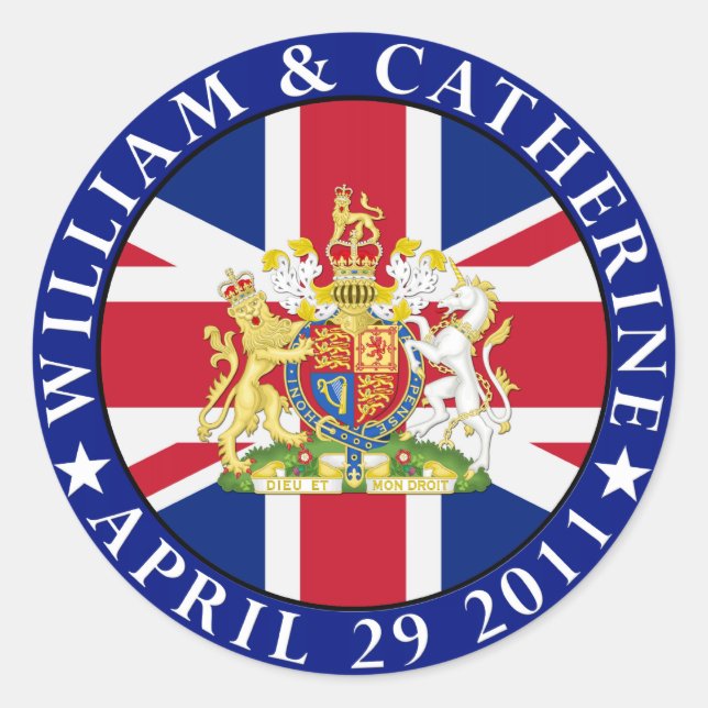 Royal Wedding Classic Round Sticker (Front)