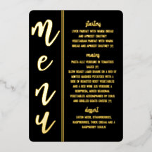 royal wedding foil menu card