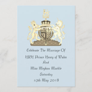 Royal Wedding Harry and Meghan Custom Invite Blue