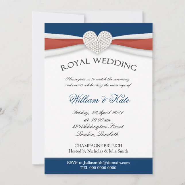 Royal Wedding House Party Invitations (Front)