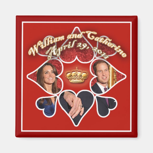 Royal Wedding Magnets for Party Favours (Front)