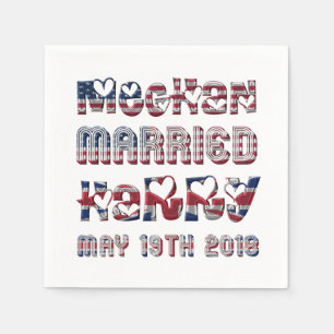 Royal Wedding Megan Markle Prince Harry May 19th Napkin