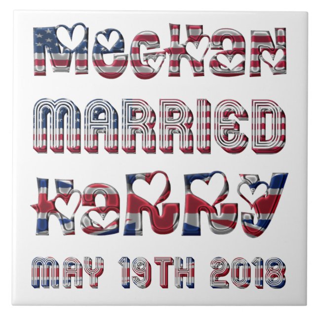 Royal Wedding Meghan Markle Prince Harry Tile (Front)
