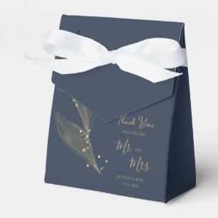 Royal wedding navy blue thank you favour box