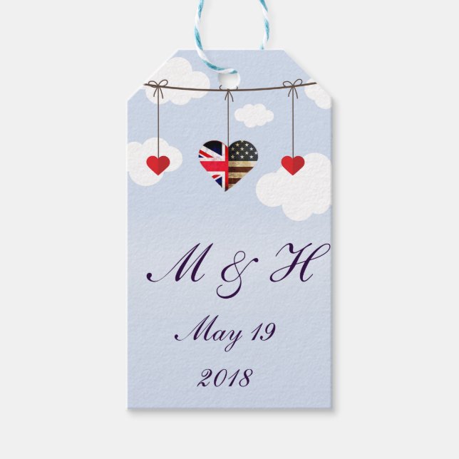Royal Wedding Party Gift supplies Tags (Front)
