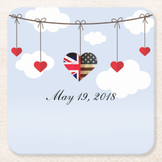 Royal Wedding Party Square Paper Coaster
