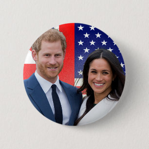 Royal Wedding Prince Harry and Meghan Markle 6 Cm Round Badge