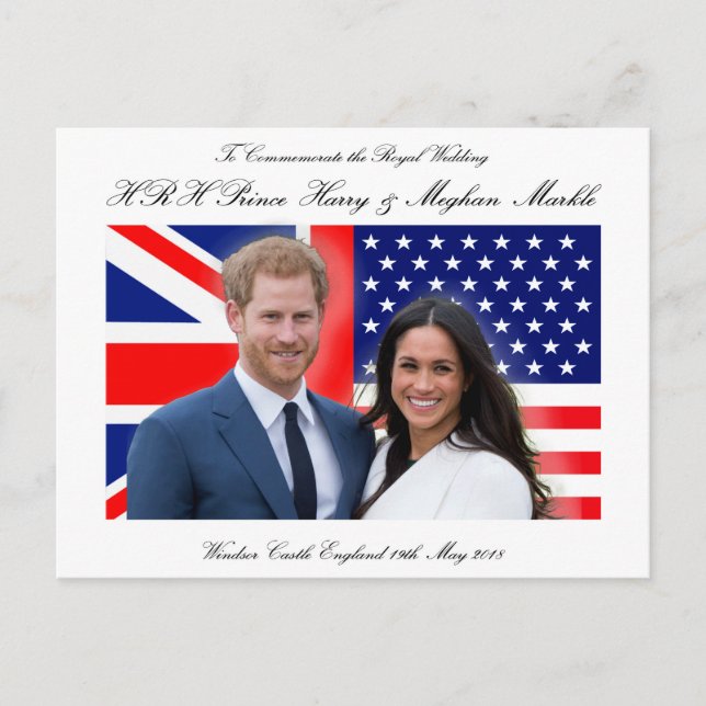 Royal Wedding Prince Harry and Meghan Markle Postcard (Front)