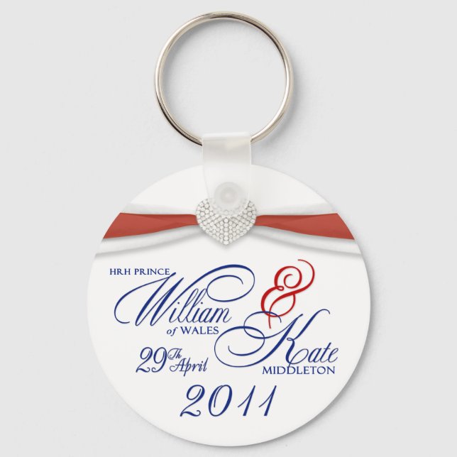 Royal Wedding Souvenir - William & Kate Key Rings (Front)
