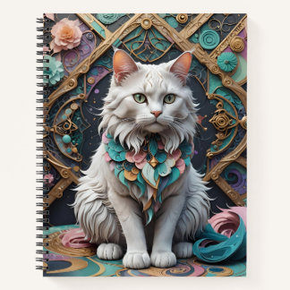 Royal White Cat Notebook