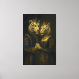 Royal White Tiger Couple • Fine Art Canvas