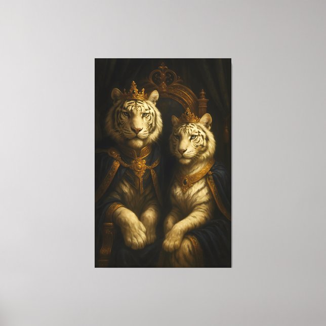 Royal White Tiger Couple • Fine Art Canvas (Front)