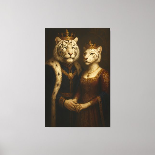 Royal White Tiger Couple • Fine Art Canvas (Front)