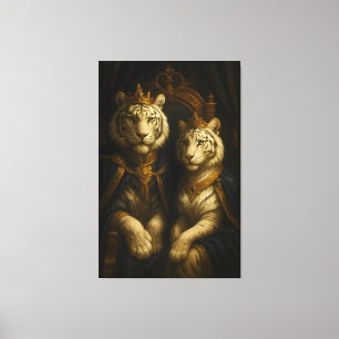 Royal White Tiger Couple • Fine Art Canvas Print