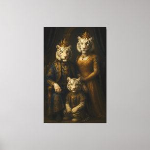 Royal White Tiger Family • Luxury Fine Art Canvas