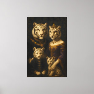 Royal White Tiger Family • Luxury Fine Art Canvas