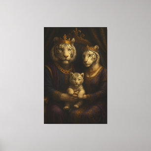 Royal White Tiger Family • Luxury Fine Art Canvas