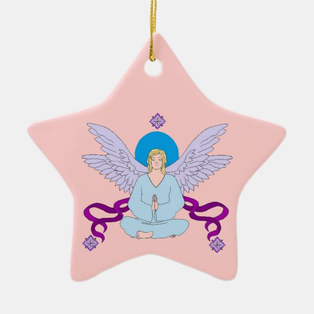 Royal Yoga Angel Ceramic Tree Decoration (Front)
