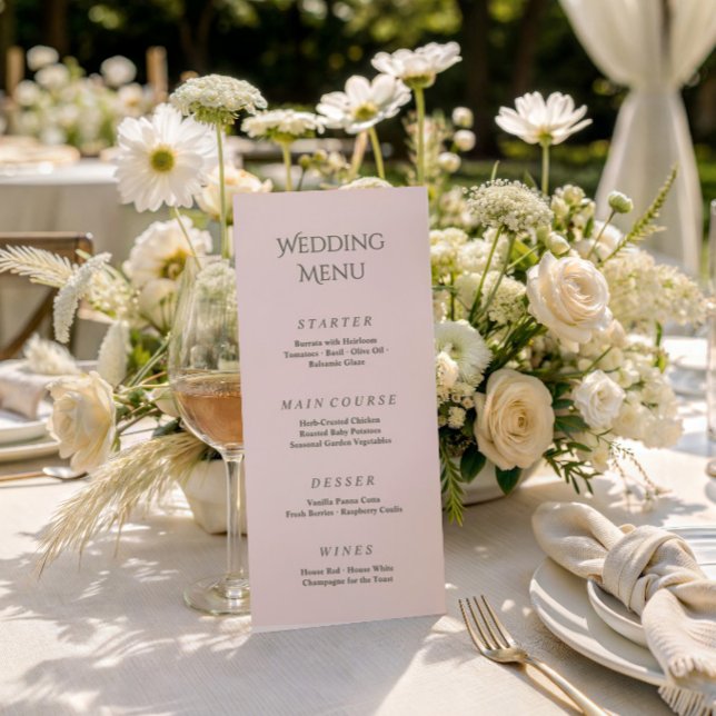 Royale vintage blush wedding menu (Creator Uploaded)