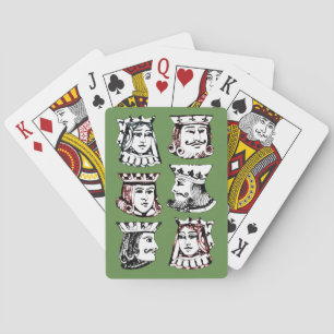 Royals in Green Playing Cards