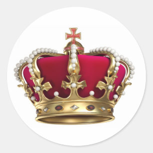 Royalty Crown Classic Round Sticker