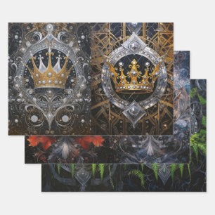 Royalty, His & Hers Crowns Wrapping Paper Sheet
