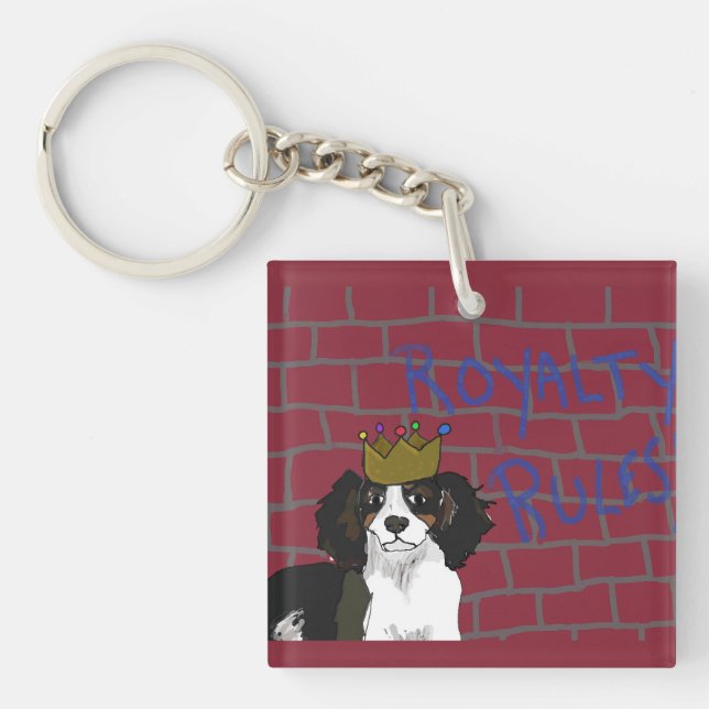Royalty Rules - King Cavalier - Square Keychain (Front)