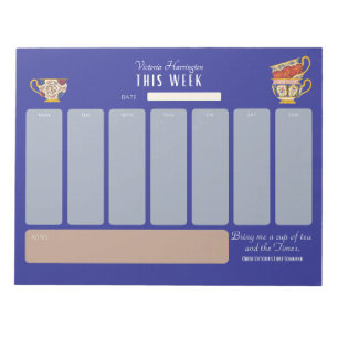 Royalty Tea Lover Personalised Week at a Glance Notepad