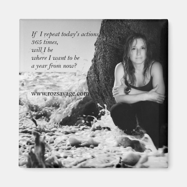 Roz Savage Magnet (Roz with ocean background) (Front)