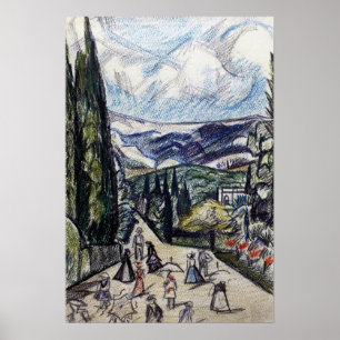 Rozanova - Crimean Landscape 1913 Poster