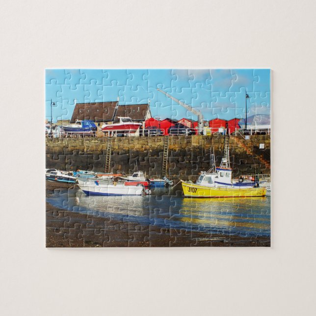 Rozel harbour at low tide, Jersey Jigsaw Puzzle (Horizontal)
