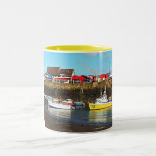 Rozel harbour at low tide, Jersey Two-Tone Coffee Mug