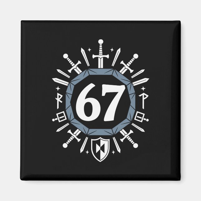 Rpg 67 Number 6 7 Meme Six Seven Students Video Ga Magnet (Front)