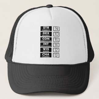 RPG Ability Score (Black & White) Trucker Hat