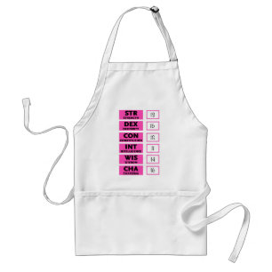 RPG Ability Score (Pink & Black) Standard Apron