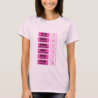 RPG Ability Score (Pink & Black) T-Shirt