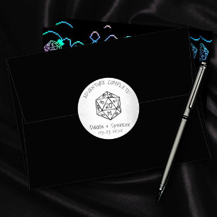 RPG Adventure Complete   Classic Tabletop Dice Round Sticker