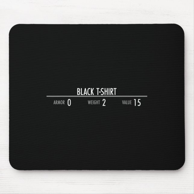 Rpg Armor Stats - Video Game Player  Mouse Pad (Front)