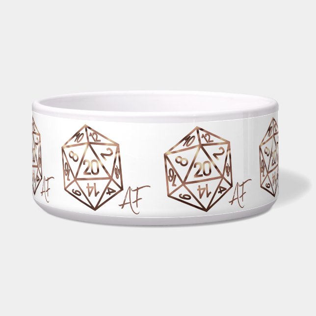 RPG Crit AF | Copper Fantasy Tabletop Gamer Dice (Front)