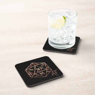 RPG Crit AF   Copper Tabletop PnP Role Player Dice Coaster