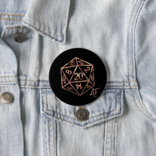 RPG Crit AF   Copper Tabletop PnP Roleplayer Dice 7.5 Cm Round Badge
