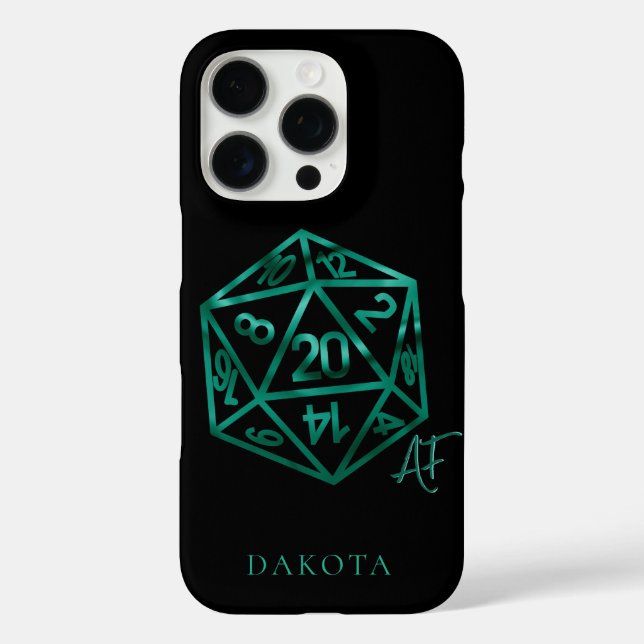 RPG Crit AF | Emerald Fantasy Tabletop Gamer Dice Case-Mate iPhone Case (Back)