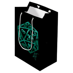RPG Crit AF Emerald Fantasy Tabletop Gamer Dice Medium Gift Bag