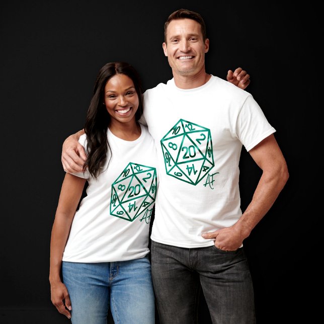 RPG Crit AF | Emerald Fantasy Tabletop Gamer Dice T-Shirt (Creator Uploaded)