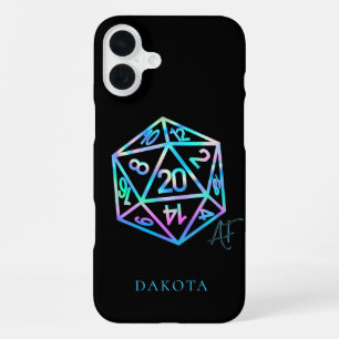 RPG Crit AF Holo Fantasy Tabletop PnP Gamer Dice iPhone 16 Plus Case